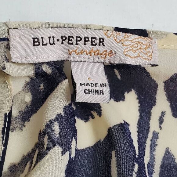 Blu Pepper Vintage Women’s Boho Print Long Sleeve Blouse Size Large - Picture 5 of 8